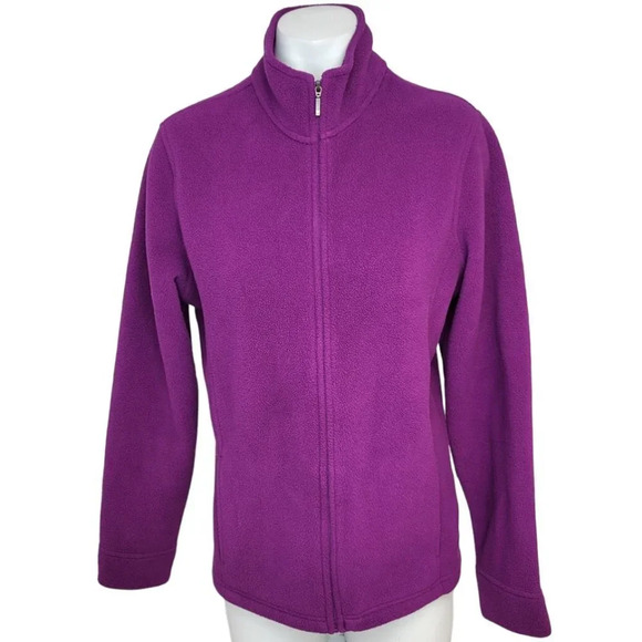 L.L Bean Fleece  Zip Up Purple Size Small - Picture 1 of 5